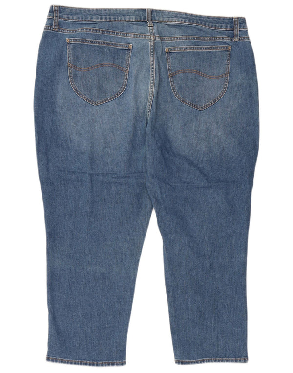 LEE Damen Riders Mid Rise Capri Jeans US 20 3XL W40 L23 Blaue Baumwolle
