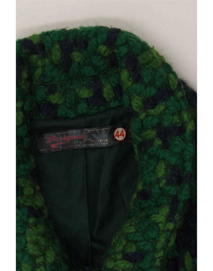 Desigual Damenmantel EU 44 XL Grünes geometrisches Polyester