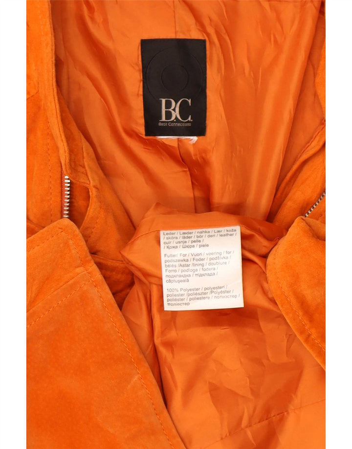 Vintage Damen Wildlederjacke UK 16 Großes Orange Leder