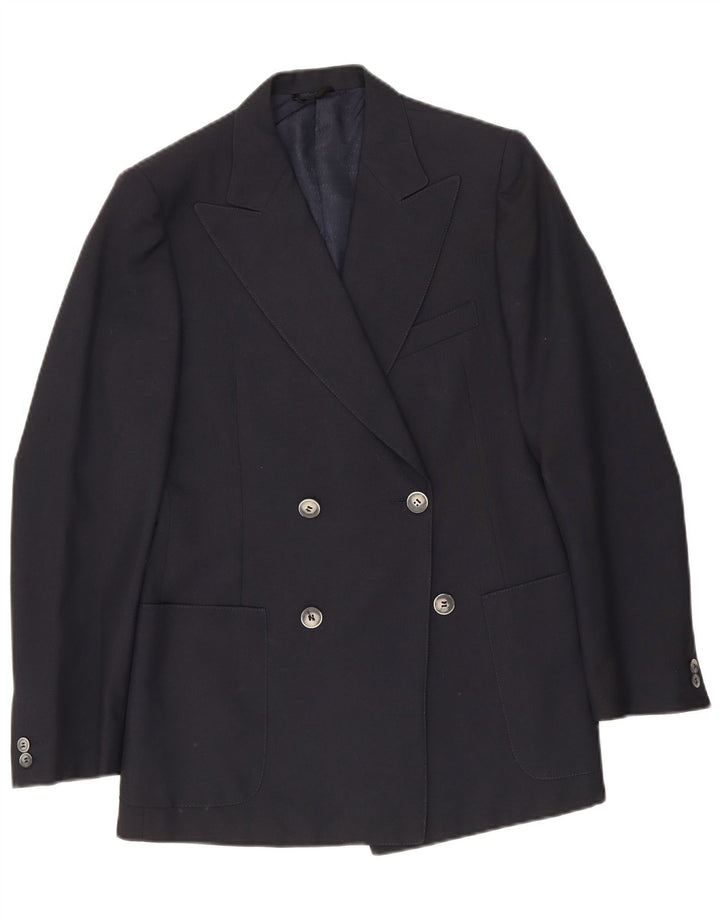 Vintage Herren Zweireiher Blazer Jacke IT 48 Medium Navy Blue