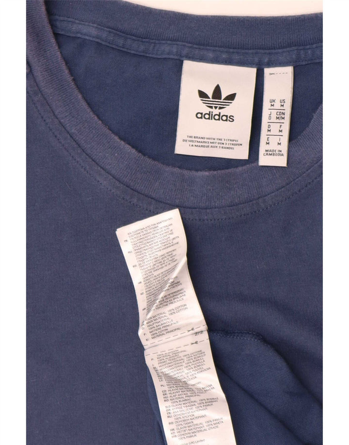 Adidas Herren T-Shirt Top mittelblaue Baumwolle