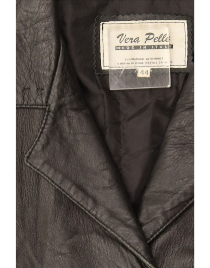 Vintage Damen Lederjacke IT 44 Mittelschwarzes Leder