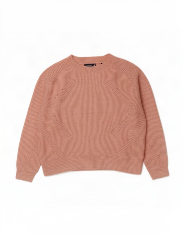 Marks & Spencer Womens Boat Neck Jumper Sweater UK 16 Large Pink Acrylic