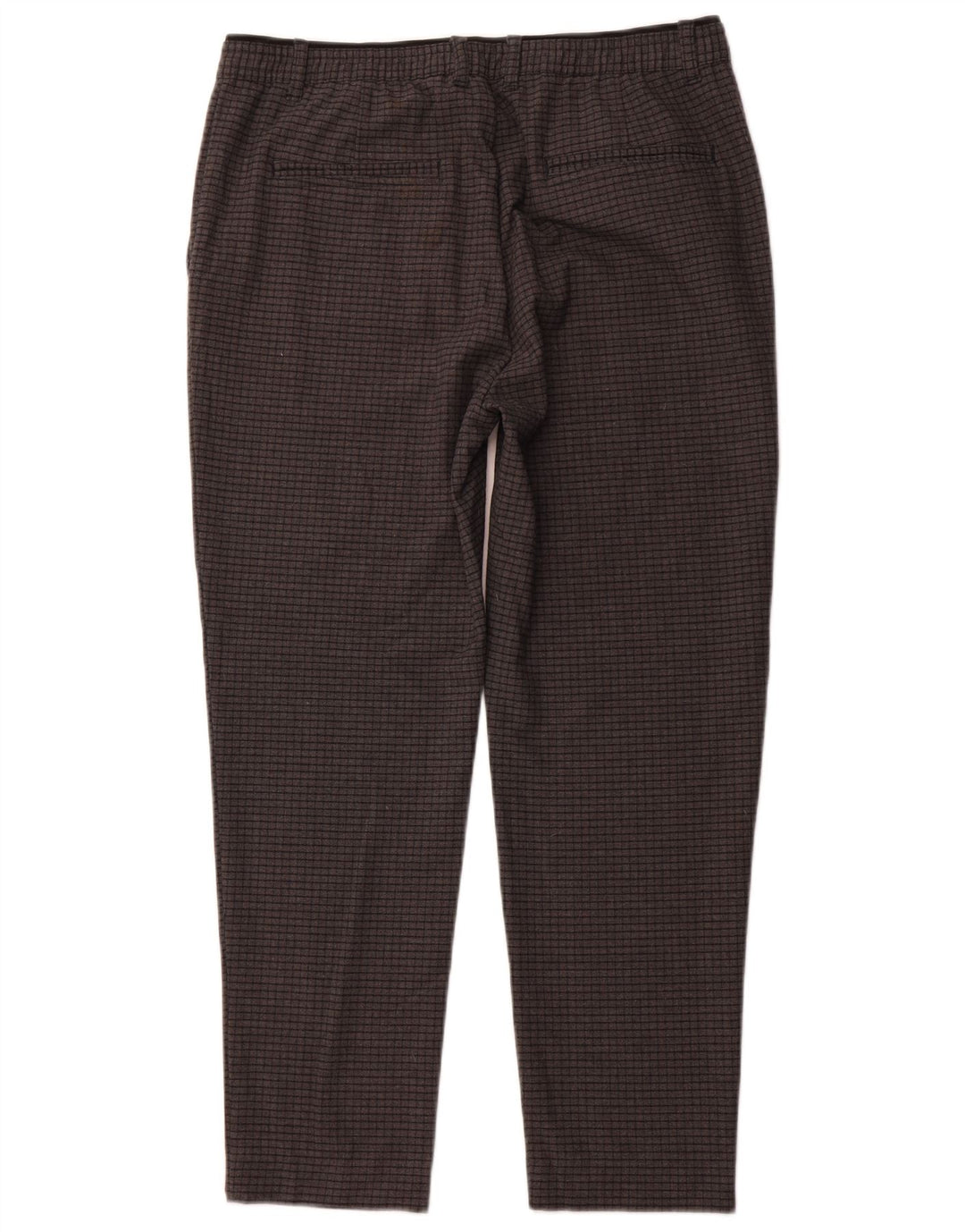 ZARA Damen Tapered Chino-Hose, Größe L, W34, L27, Grau kariert