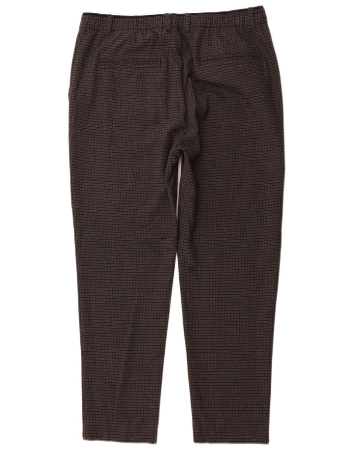 ZARA Damen Tapered Chino-Hose, Größe L, W34, L27, Grau kariert