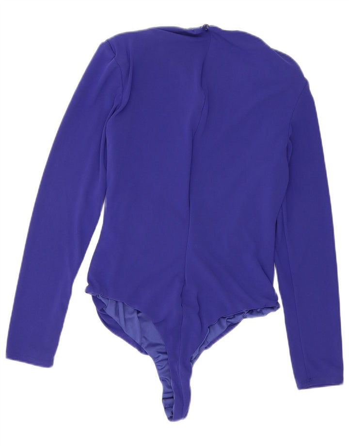 Langärmliger Damen-Body von Zara, Größe 44, Marineblau, Polyester