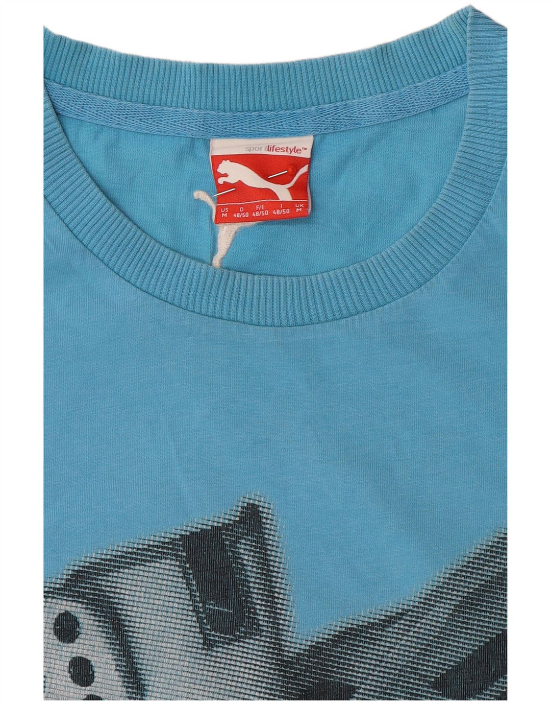 Puma Herren Grafik-T-Shirt-Oberteil Mittelblau