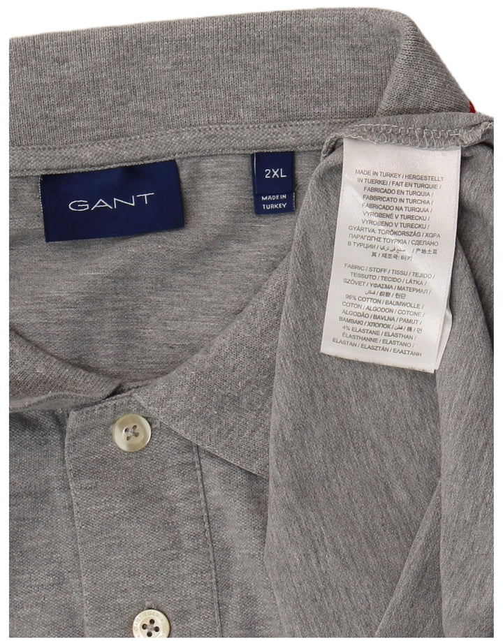 Gant Herren Poloshirt 2XL Grau Baumwolle