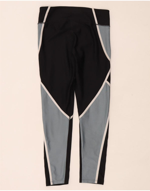 Under Armour Damen Heat Gear Leggings UK 12 Mittelschwarz Farbblock