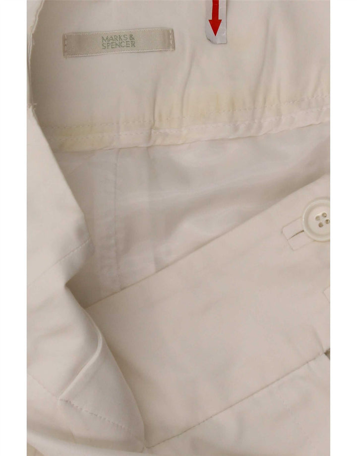 Gerader Rock für Damen von Marks & Spencer UK 12 Medium W30 Weiße Baumwolle