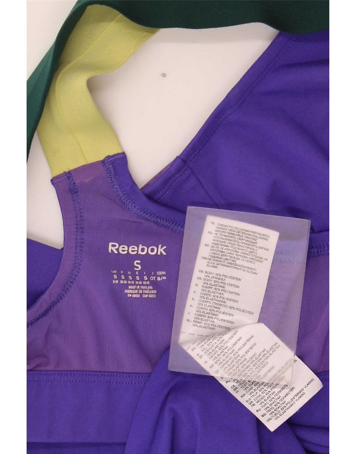Reebok Womens Vest Top UK 8/10 Small Lila Colourblock Polyester