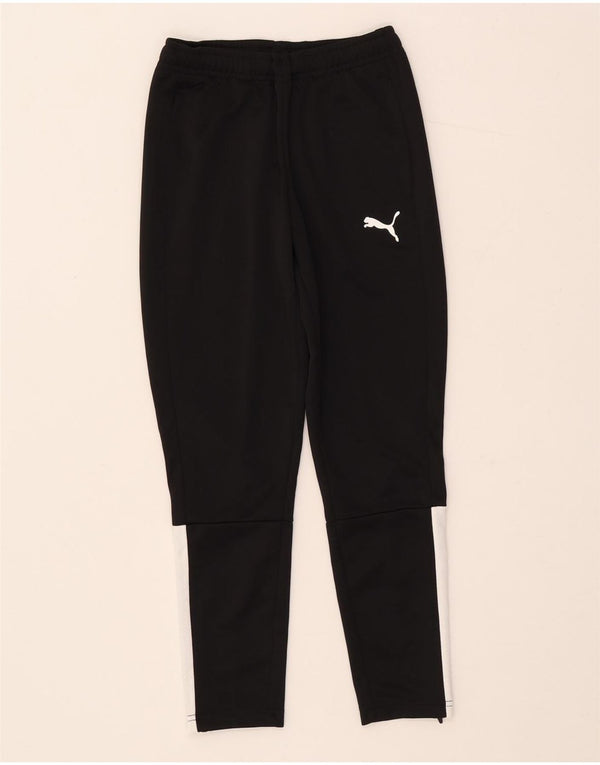 Puma Mädchen-Trainingshose, 9–10 Jahre, schwarzes Colourblock-Polyester