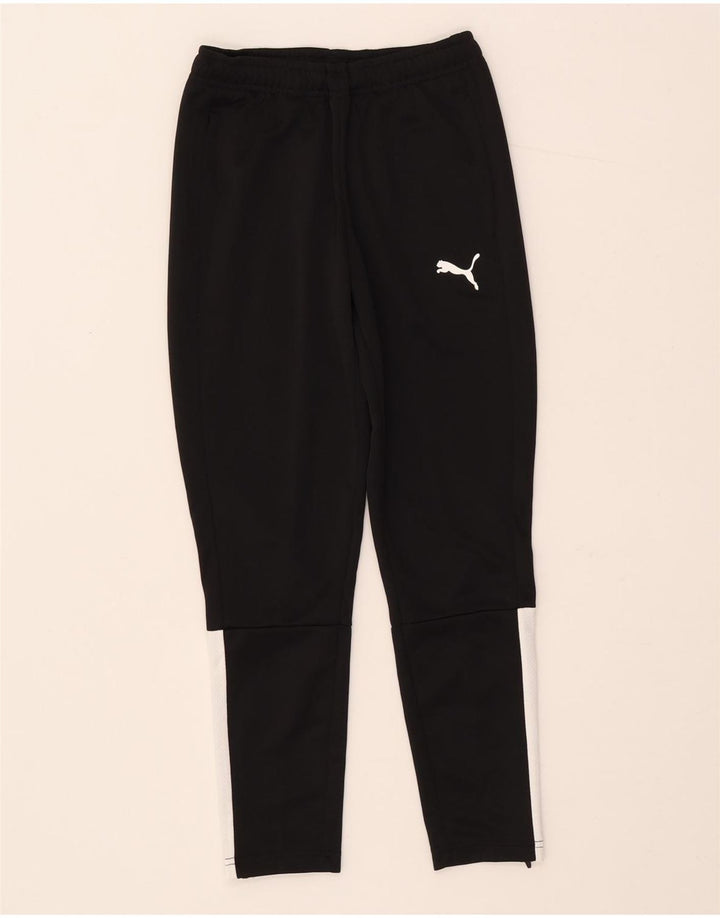 Puma Mädchen-Trainingshose, 9–10 Jahre, schwarzes Colourblock-Polyester