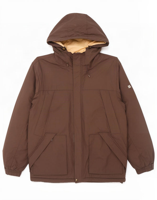 Slam Herren-Jacke mit Kapuze, gepolstert, UK 42, XL, braunes Nylon