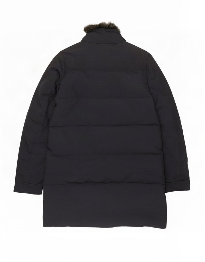 Woolrich Wattierter Herrenmantel UK 38 Mittelmarineblaues Polyester