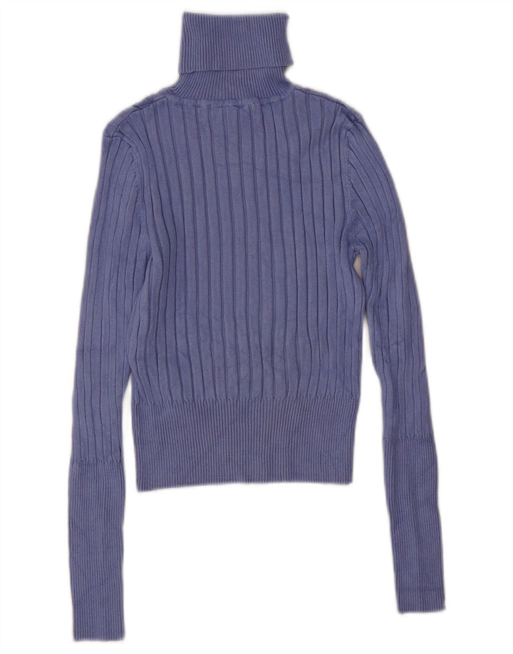 Zara Damen Crop Oversized Rollkragenpullover Pullover UK 12 Mittellila