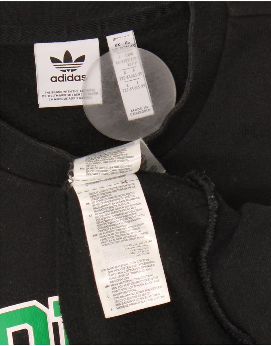 Adidas Herren Graphic Oversized Sweatshirt Pullover 2XS Schwarz Baumwolle