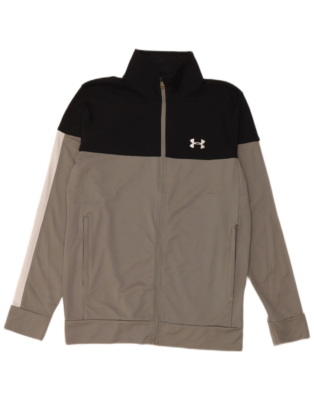 Under Armour Herren-Trainingsanzug-Top-Jacke, kleines graues Colourblock-Polyester