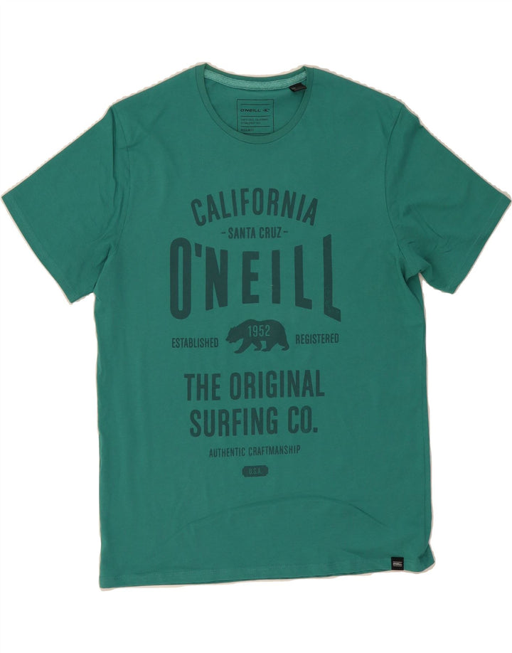 O'NEILL Mens Regular Fit Graphic T-Shirt Top Medium Green Cotton Vintage O'Neill and Second-Hand O'Neill from Messina Hembry 