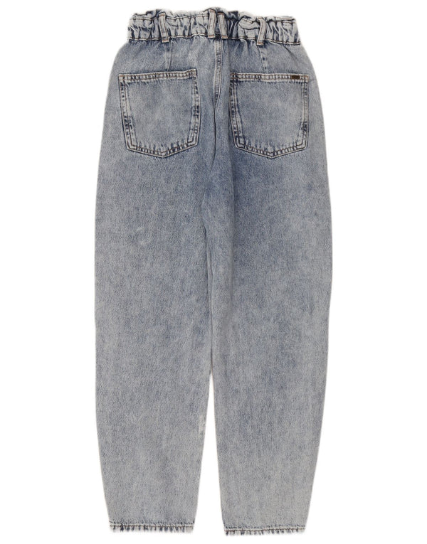 Zara Damen High Waist Tapered Jeans EU 34 2XS W24 L24 Blau