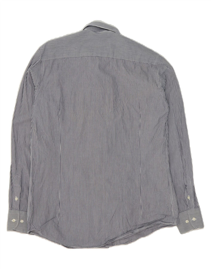 TRUSSARDI Mens Shirt Size 41/42 Large Navy Blue Pinstripe Vintage Trussardi and Second-Hand Trussardi from Messina Hembry 