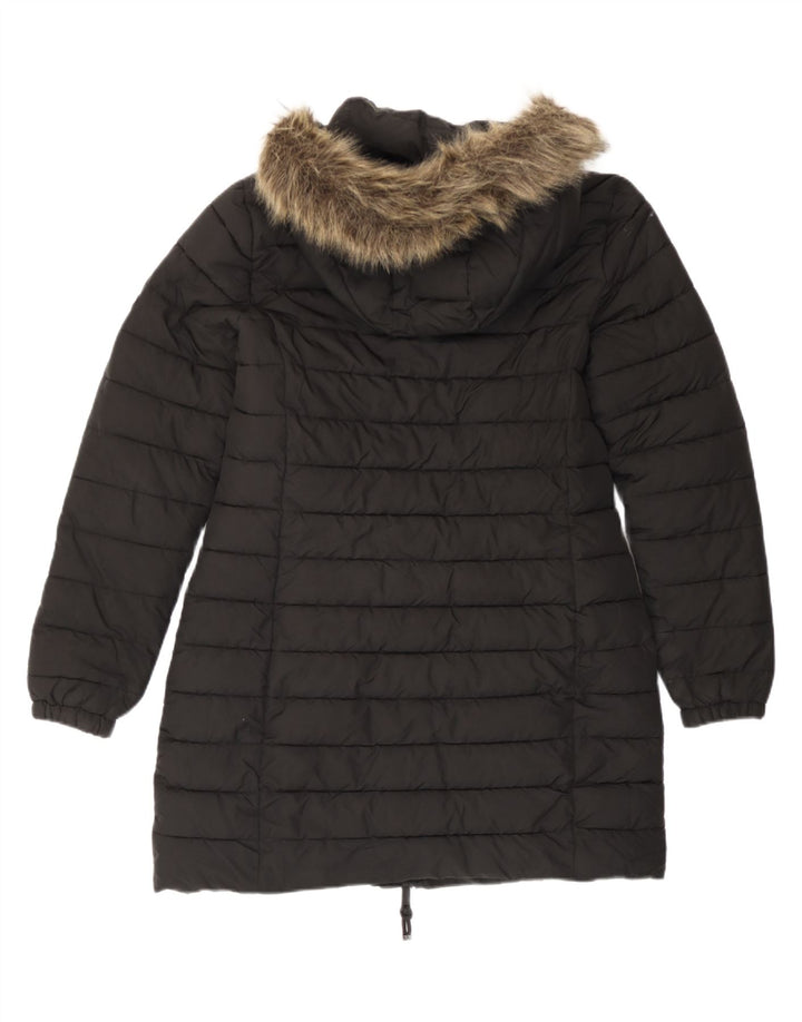 Superdry Wattierte Damenjacke mit Kapuze, UK 12, Mittelschwarz, Polyester