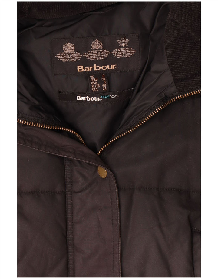 Barbour Wattierter Mantel mit Kapuze für Damen, UK 12, mittelschwarz