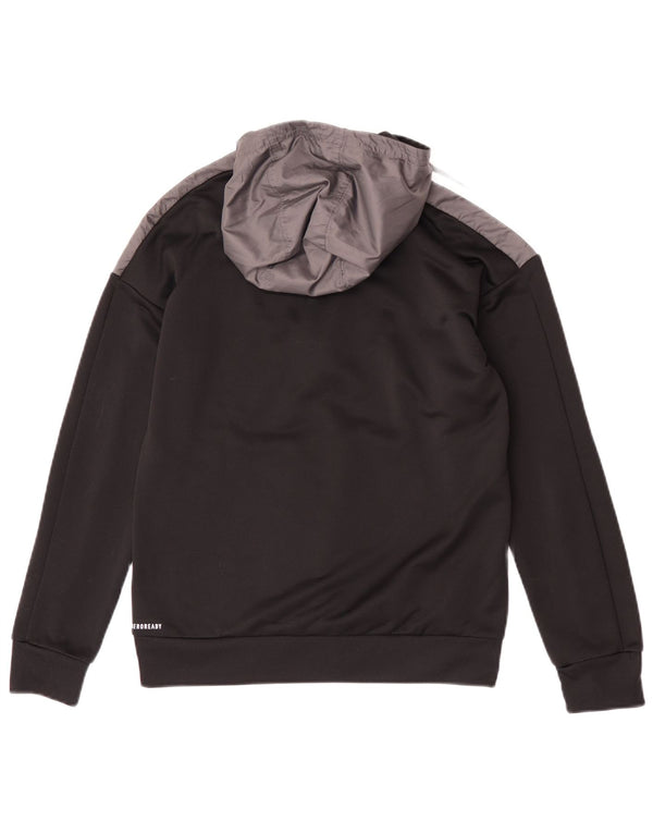 Adidas Jungen Aeroready Kapuzenpullover mit Reißverschluss, 13–14 Jahre, Schwarz, Farbblock