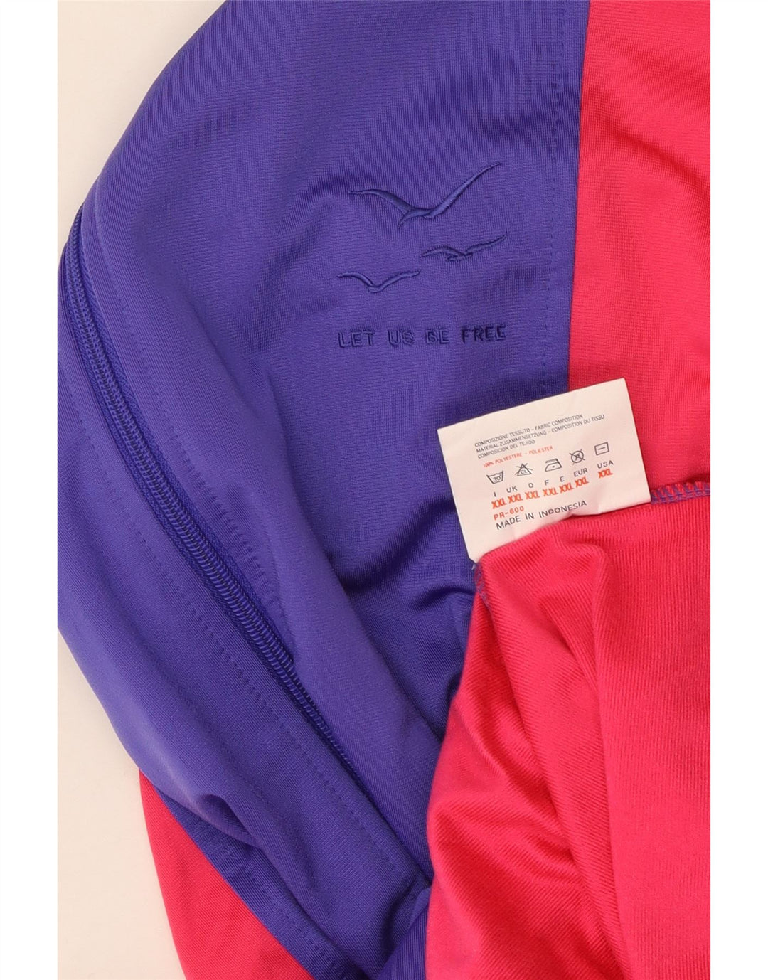 Vintage Herren Trainingsanzug Top Jacke 2XL Rot Colourblock Polyester