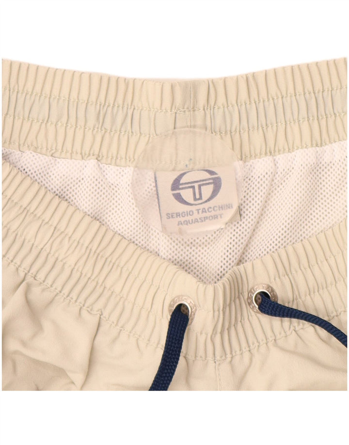 Sergio Tacchini Herren-Badeshorts mit Grafik, XL, Beige, Farbblock