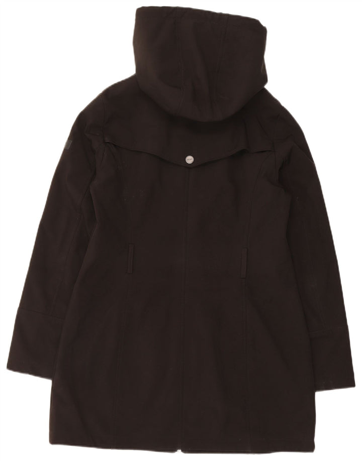 Dkny Damen-Windbreaker-Mantel mit Kapuze, übergroß, Gr. 10, Größe S, Schwarz, Polyester