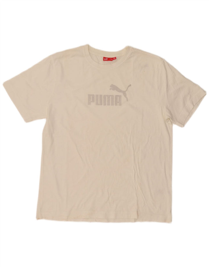 Puma Herren T-Shirt mit Grafik, Größe L, Weiß