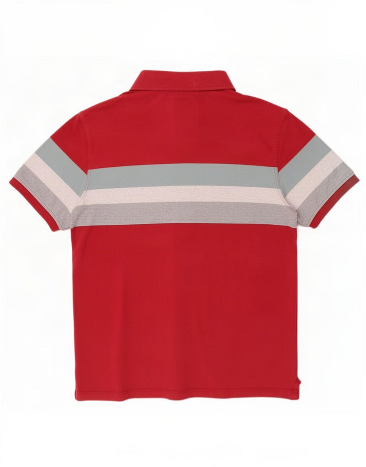 Fat Face Herren-Poloshirt, groß, rot gestreift, Baumwolle