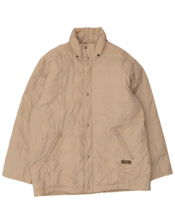Sergio Tacchini Herren Wattierte Jacke UK 40 Large Beige Polyester