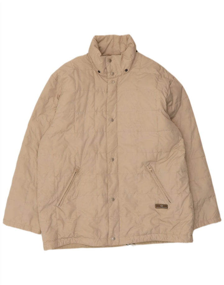 Sergio Tacchini Herren Wattierte Jacke UK 40 Large Beige Polyester