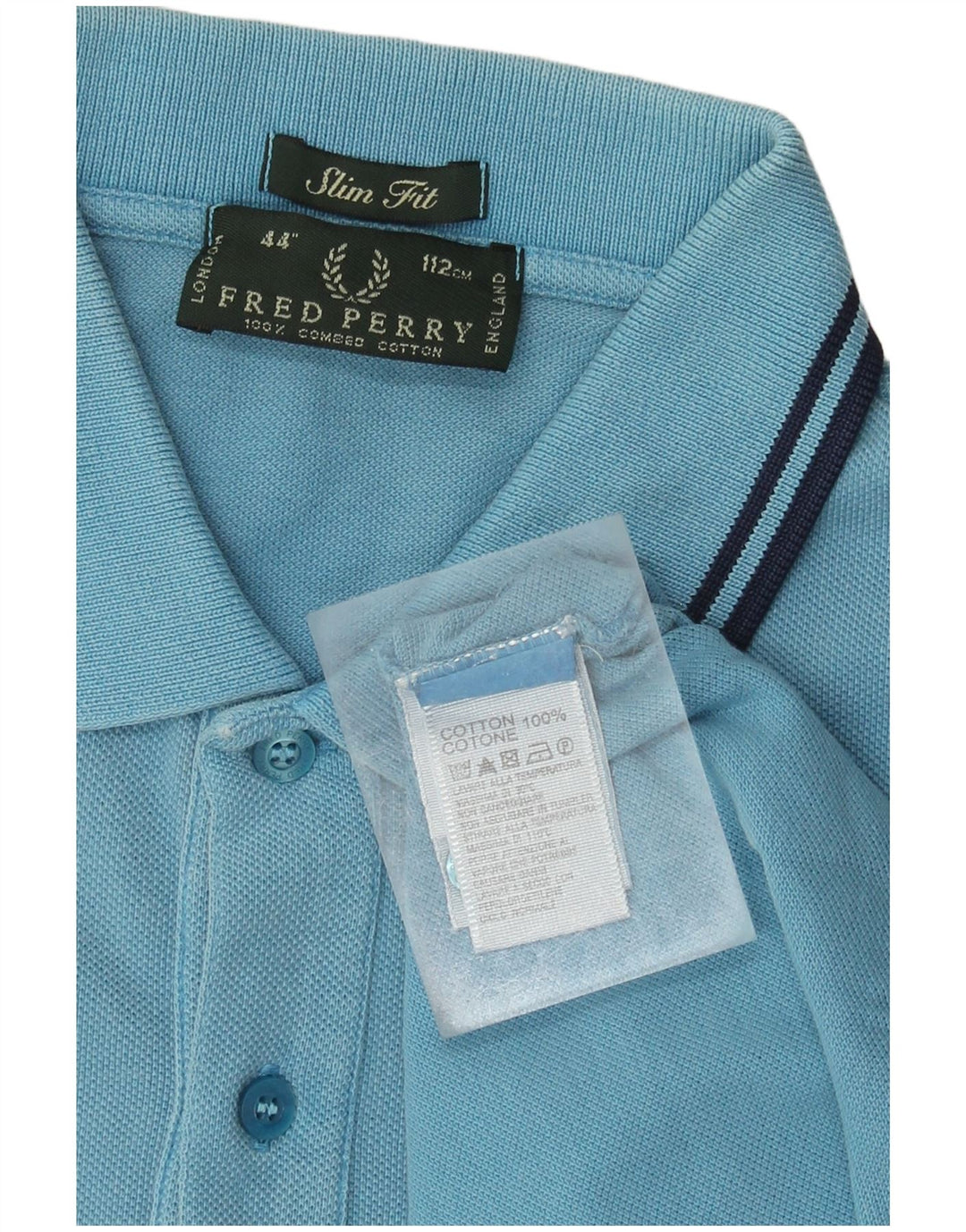 Fred Perry Herren Slim Fit Poloshirt Mittelblaue Baumwolle