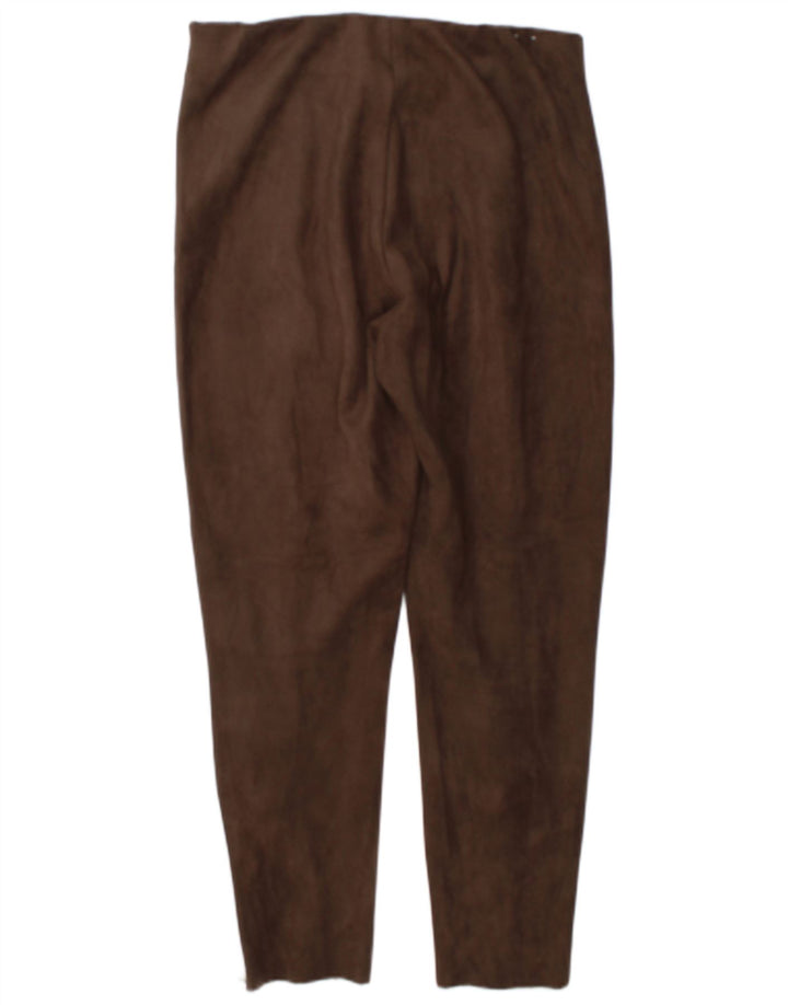 Zara Damen Röhrenhose XL W32 L27 Braunes Polyester