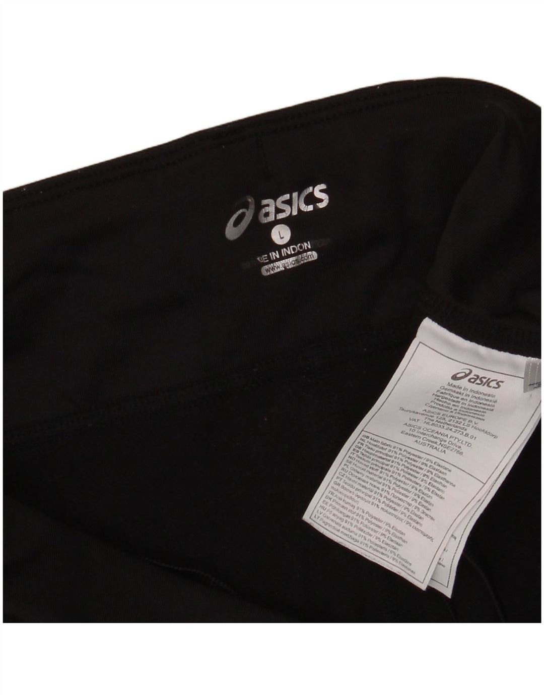 Asics Damen Leggings UK 14 Large Schwarz Polyester Sport