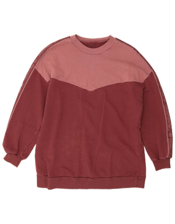 Kappa Damen Grafik-Sweatshirt-Pullover, Gr. 10, klein, Burgunderrot, Farbblock