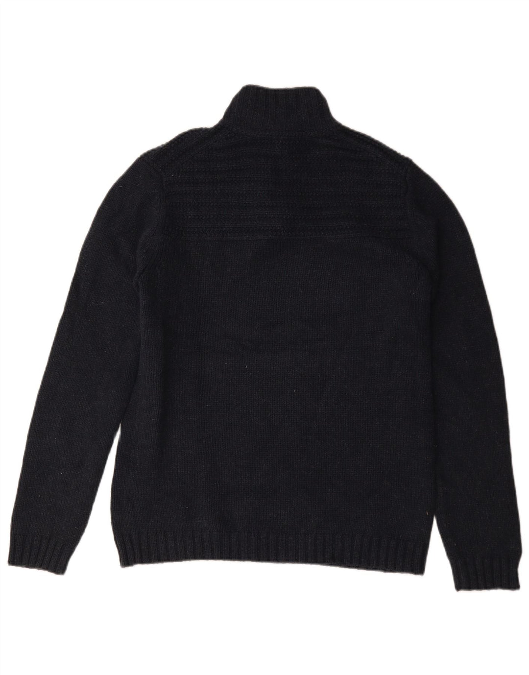 Ted Baker Herren-Pullover mit Knopfkragen, Größe 3, mittelmarineblaue Baumwolle