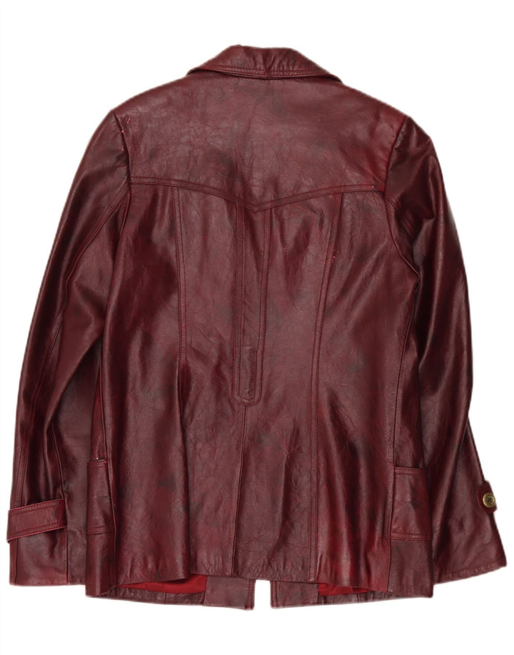 Vintage Damen Lederjacke UK 26 5XL Burgund