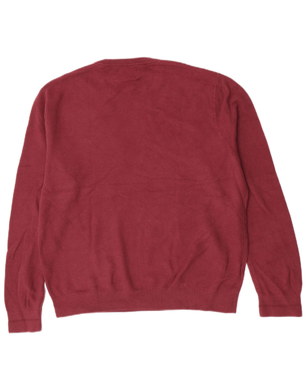 Penguin Herren-Pullover mit Rundhalsausschnitt, 2XL, Burgunderrot, Baumwolle