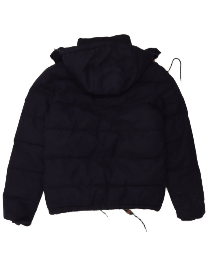 Superdry Herren-Kapuzenjacke, wattiert, UK 38, mittelmarineblau, Polyester