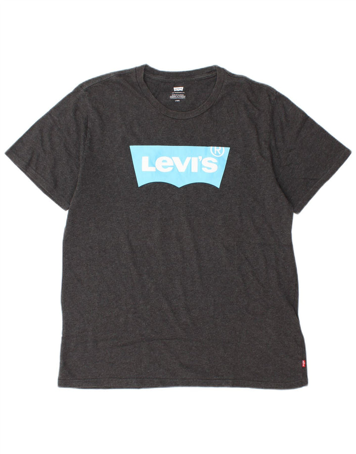 Levi's Herren-T-Shirt mit Grafik, Größe L, aus grauer Baumwolle