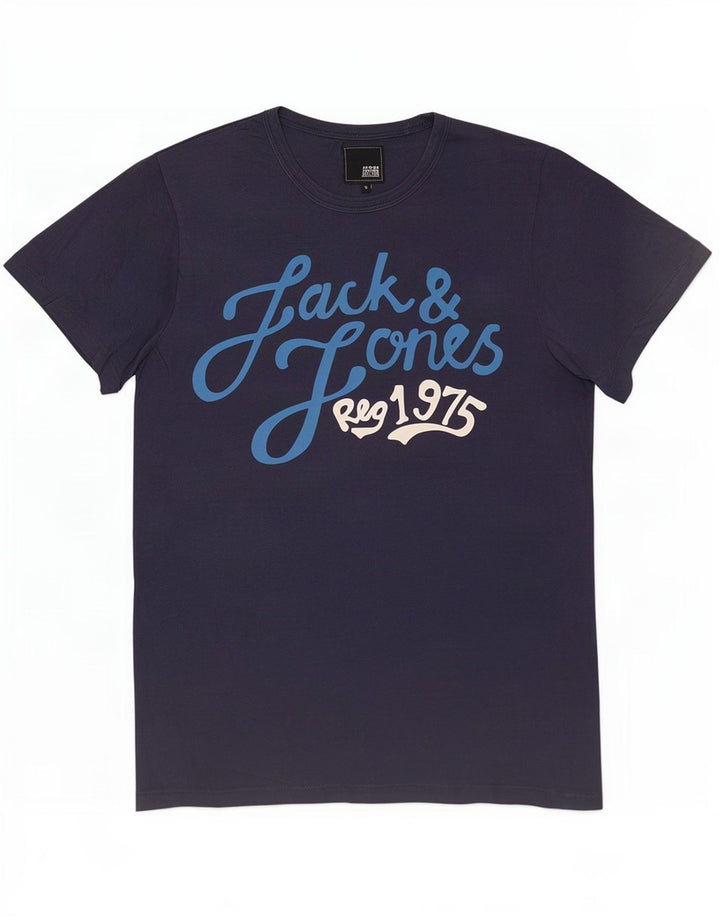 Jack & Jones Herren-T-Shirt mit Grafik, Größe S, Marineblau
