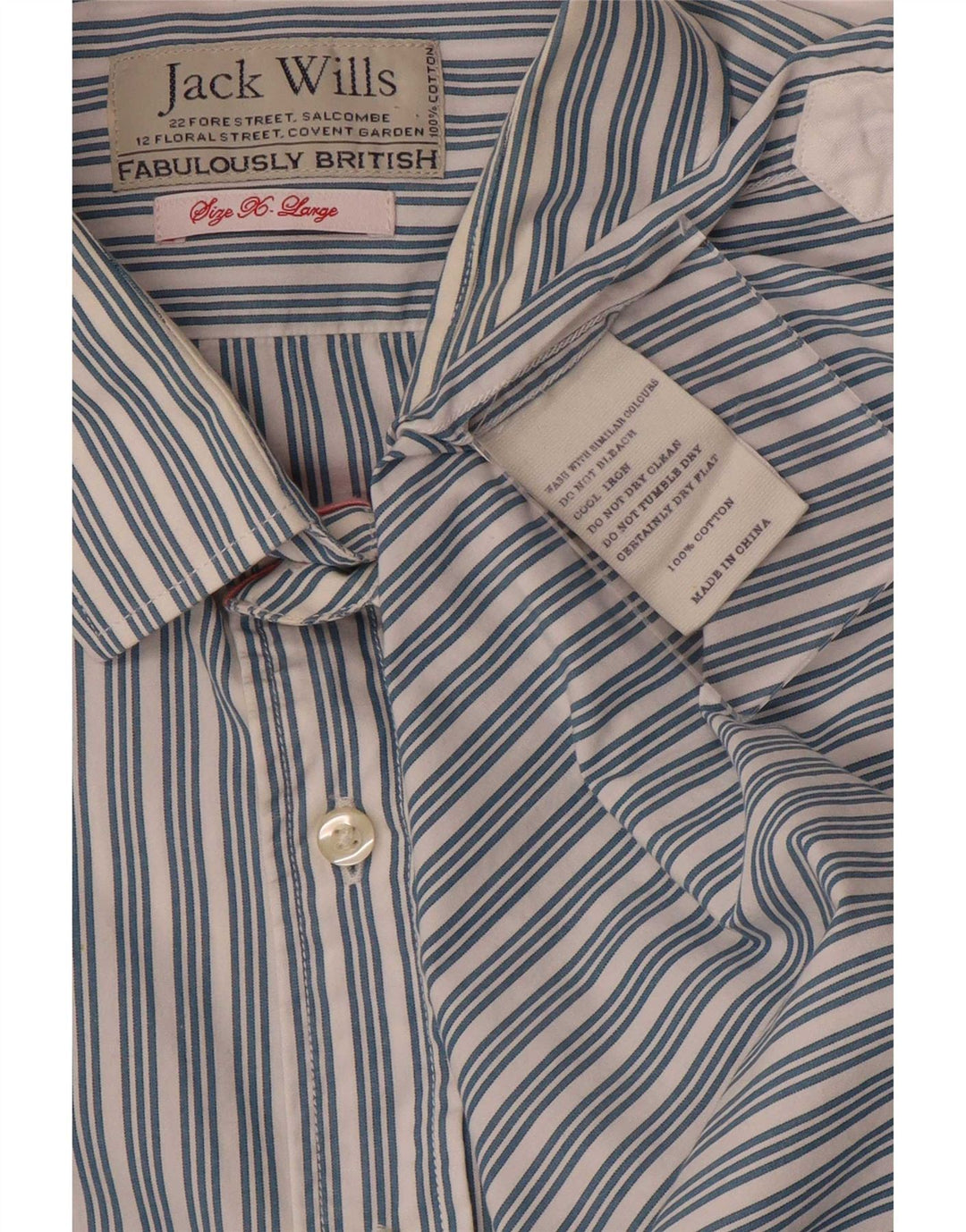 Jack Wills Formales Herrenhemd XL aus blau gestreifter Baumwolle