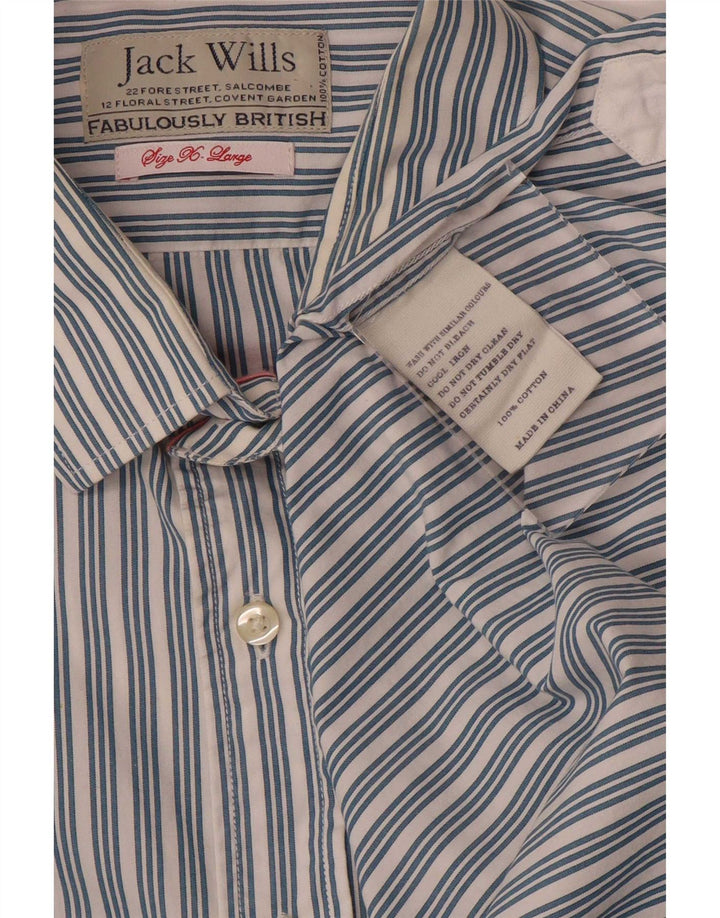 Jack Wills Formales Herrenhemd XL aus blau gestreifter Baumwolle