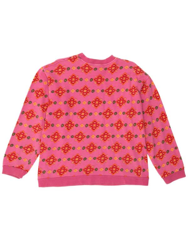 Stefanel Mädchen-Sweatshirt, Pullover, 13–14 Jahre, 2XL, rosa, geometrische Baumwolle