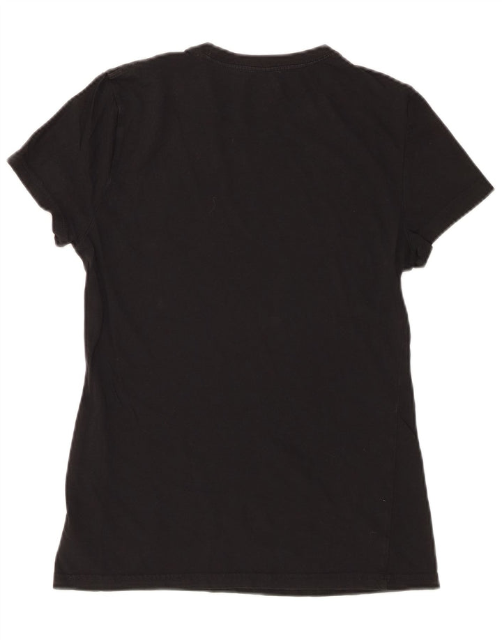 Reebok Damen T-Shirt Top UK 8 Small Schwarz Baumwolle