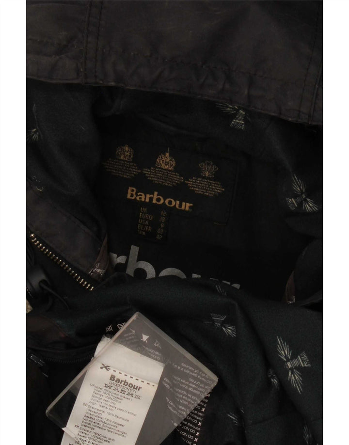 Barbour Damen-Parka mit Kapuze, gewachst, Größe UK 12, mittelmarineblau